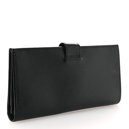 Prada Saffiano Metal Large Wallet Black 3 of 9