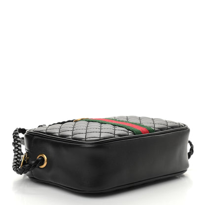 Gucci Calfskin Trapuntata Web Mini GG Shoulder Bag Black 4 of 10