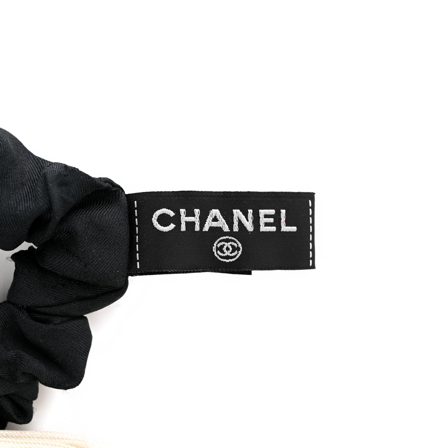 Silk Hair Tie Black Ivory
