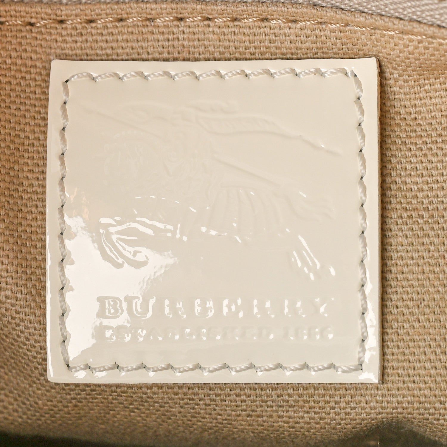 Burberry Patent Nova Check Heart Small Chester Bowling Bag White 6 of 12