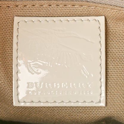 Burberry Patent Nova Check Heart Small Chester Bowling Bag White 6 of 12
