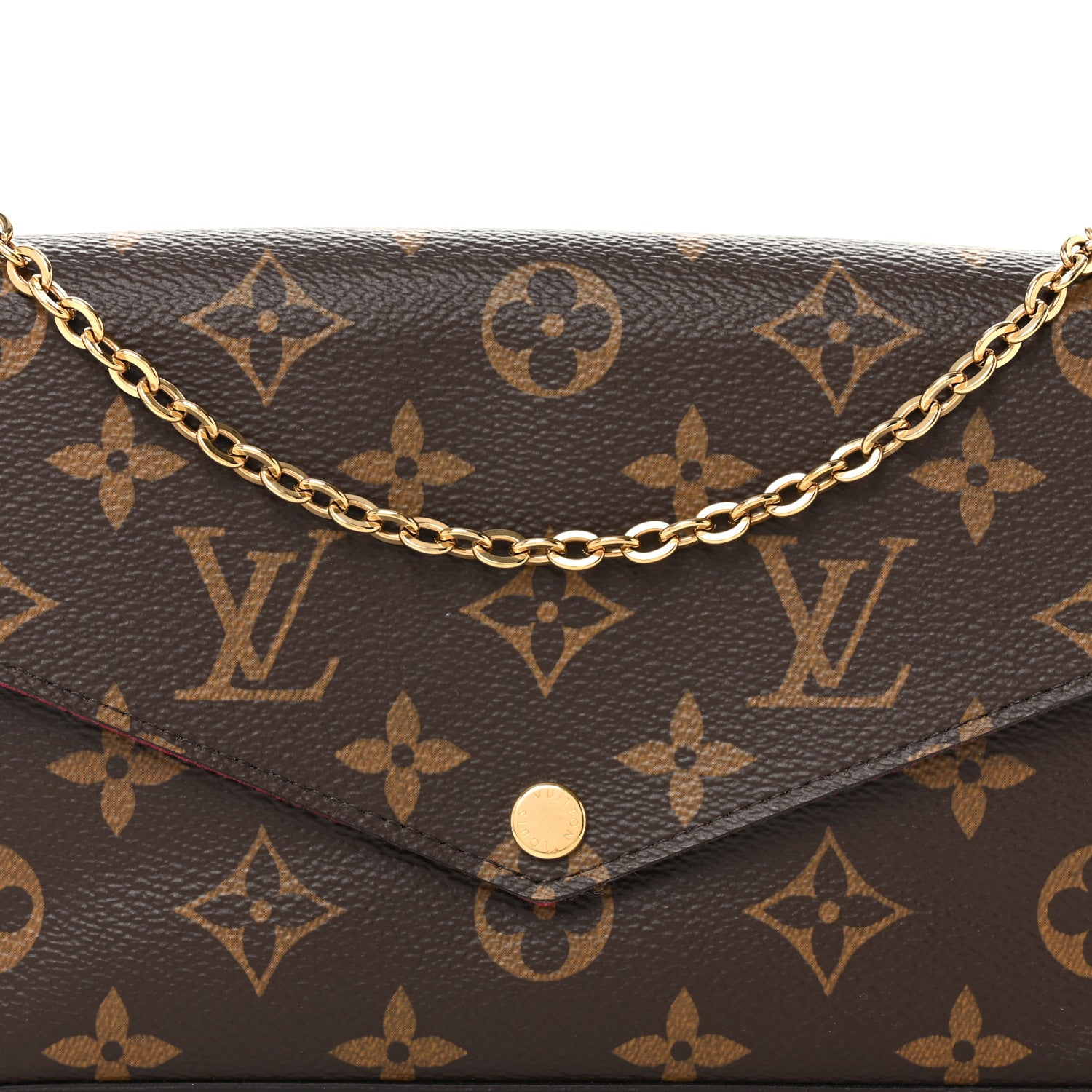 Louis Vuitton Monogram Pochette Felicie Chain Wallet Fuchsia 8 of 11
