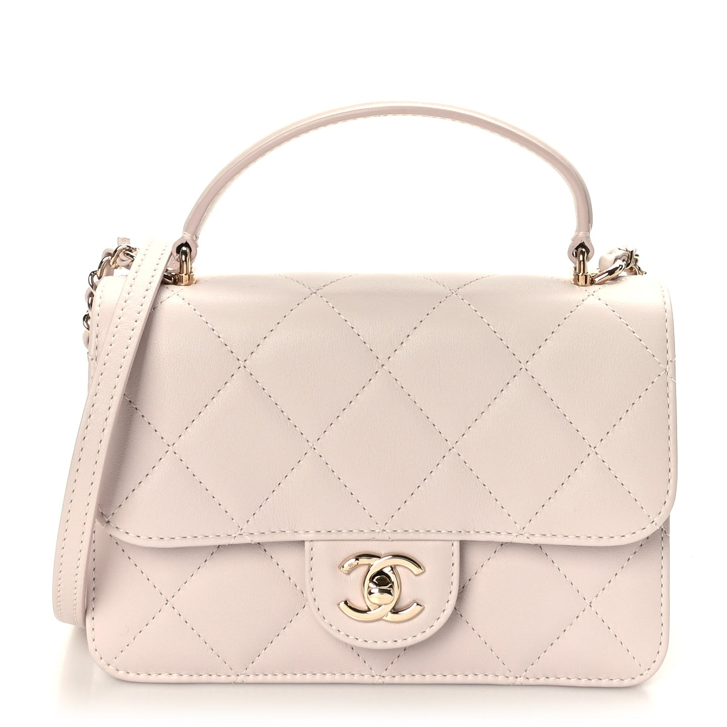 Calfskin Quilted Coco Lady Flap Light Purple