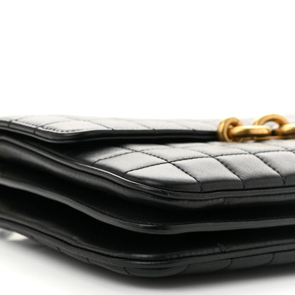 Saint Laurent Lambskin Carre Quilted Le Maillon Satchel Black 9 of 12