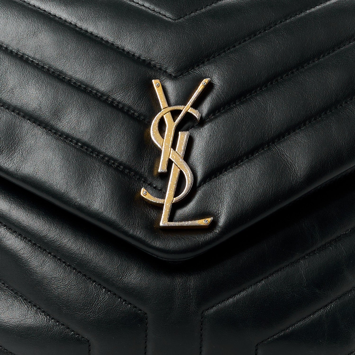 Saint Laurent Calfskin Y Quilted Monogram Medium Loulou Chain Satchel Black 9 of 13