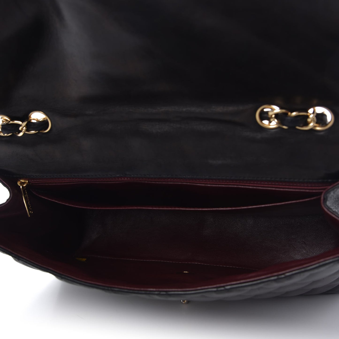 Lambskin Quilted Jumbo Single Flap Black