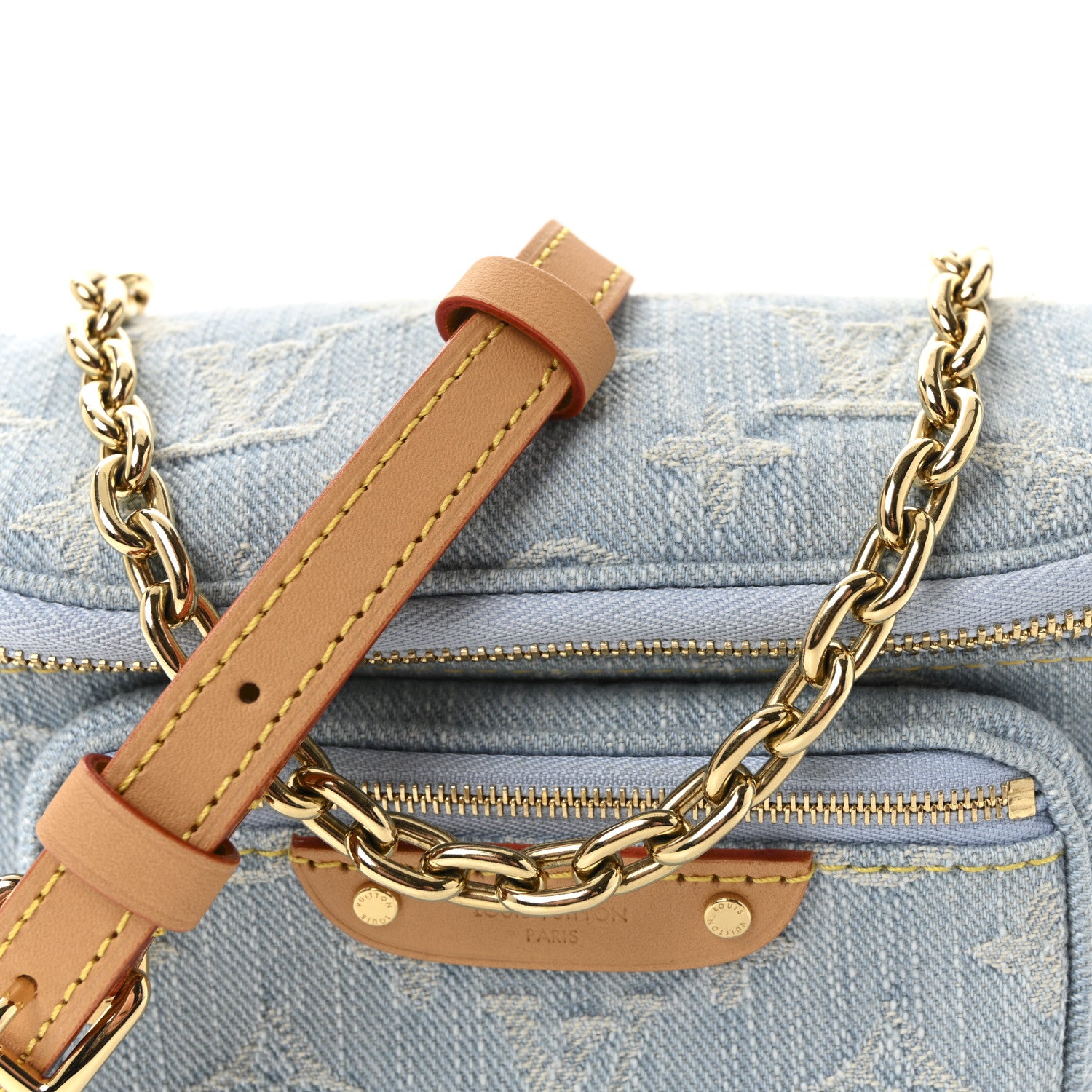 Louis Vuitton Monogram Denim Mini Bumbag Sky Blue 7 of 9