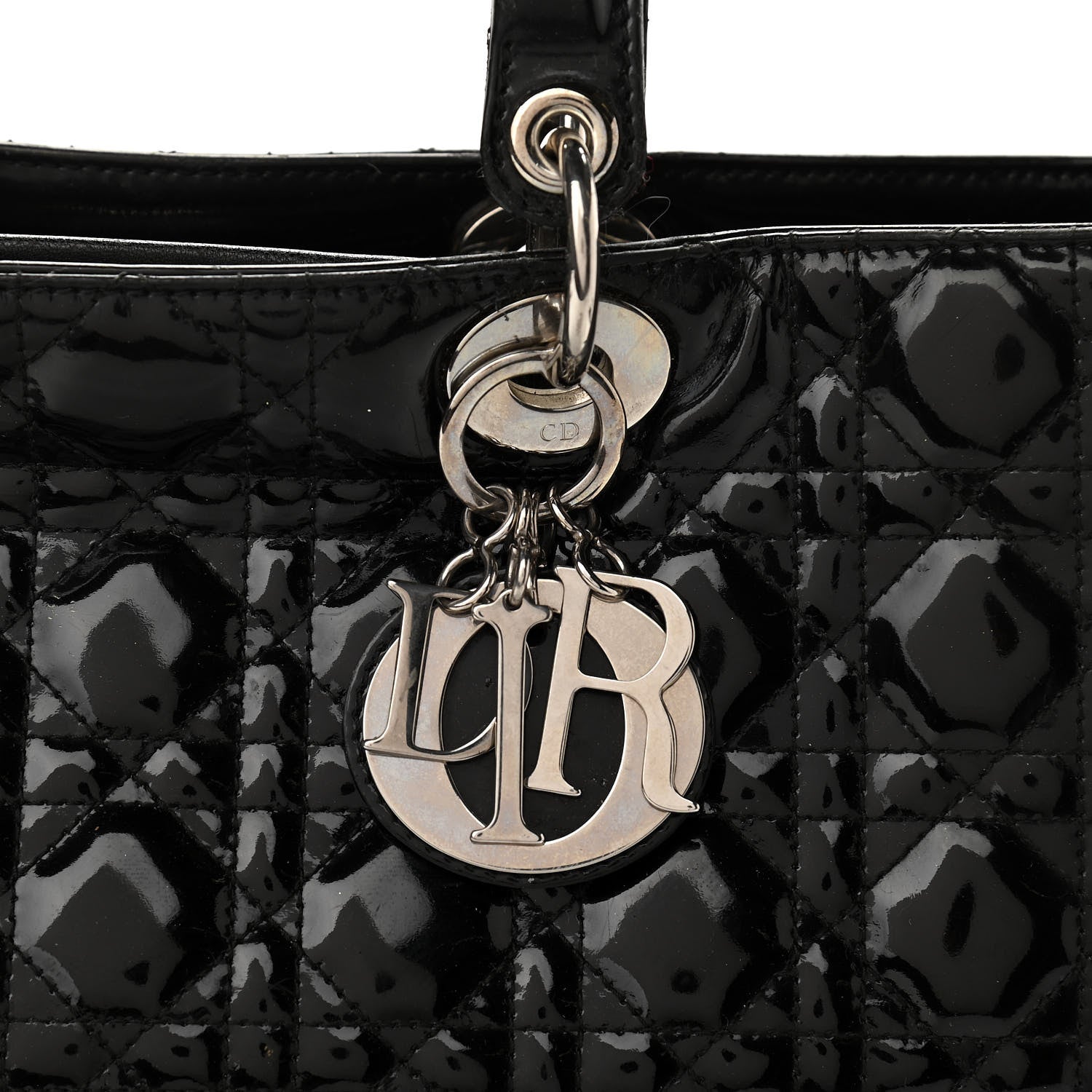 Christian Dior Patent Cannage Large Lady Dior Black 7 of 12