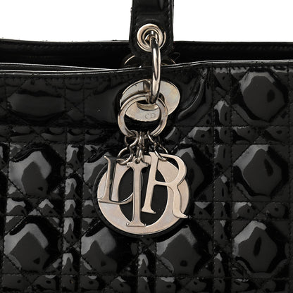 Christian Dior Patent Cannage Large Lady Dior Black 7 of 12