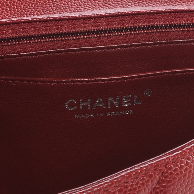 Caviar Jumbo Single Flap Red