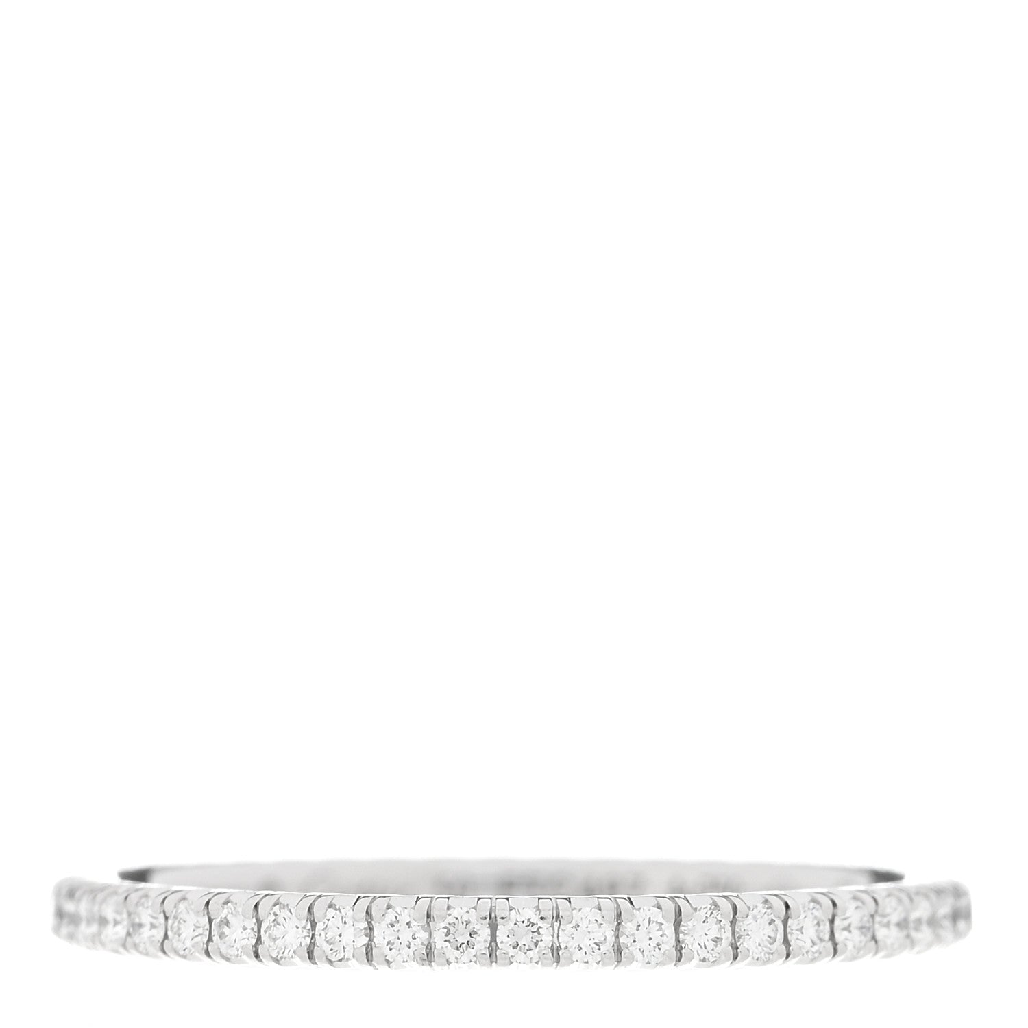 Cartier 18K White Gold Diamond 1.5mm Étincelle de Cartier Wedding Band Ring 50 5.25 1 of 4