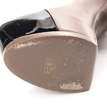 Saint Laurent Calfskin Vitello Vernice Tribtoo 105 Pumps 38 Nude Black 10 of 11