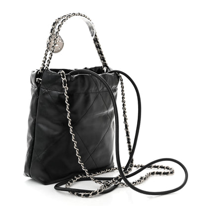 Chanel Shiny Calfskin Quilted Mini Chanel 22 Black 2 of 10