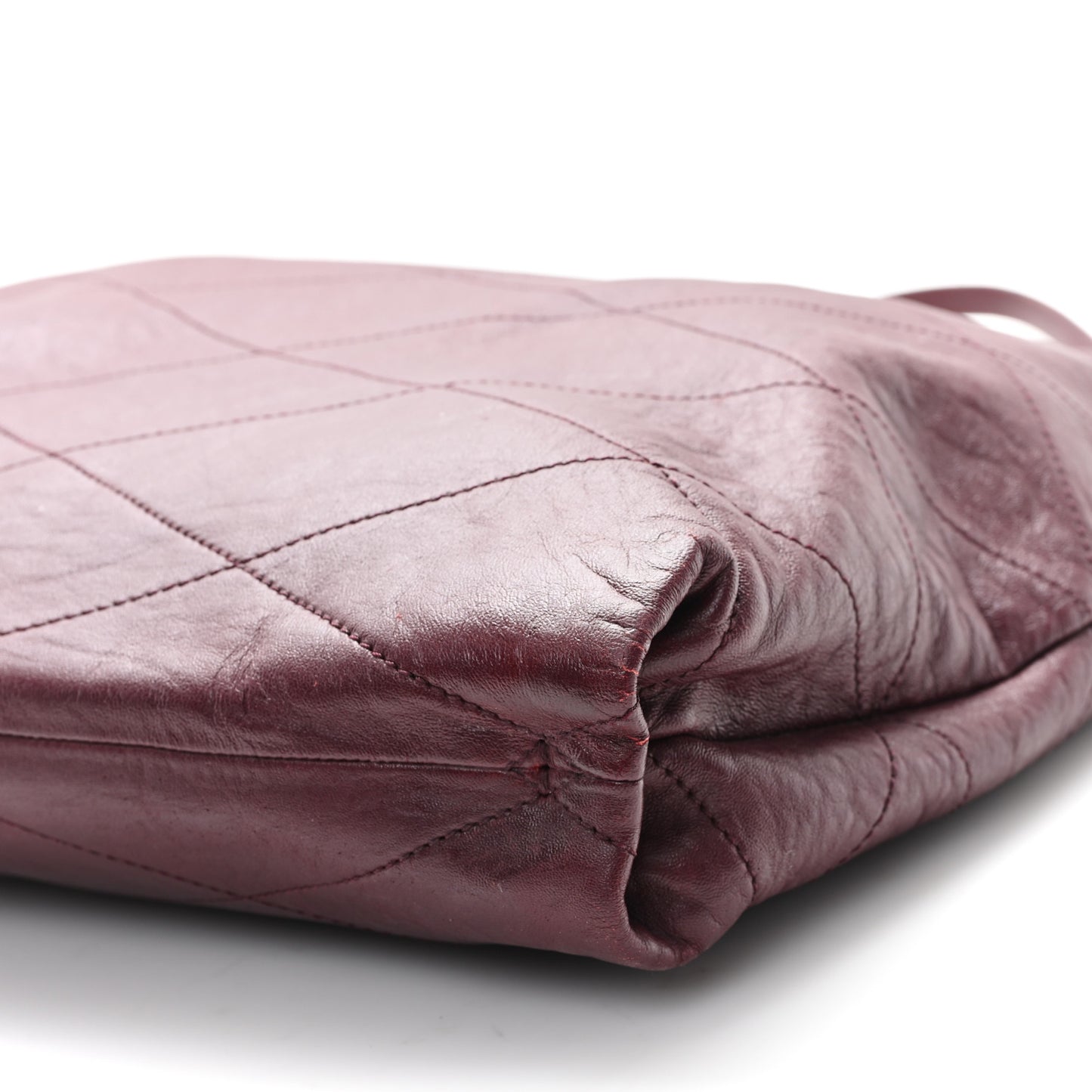 Lambskin Quilted Carry Me Tote Burgundy