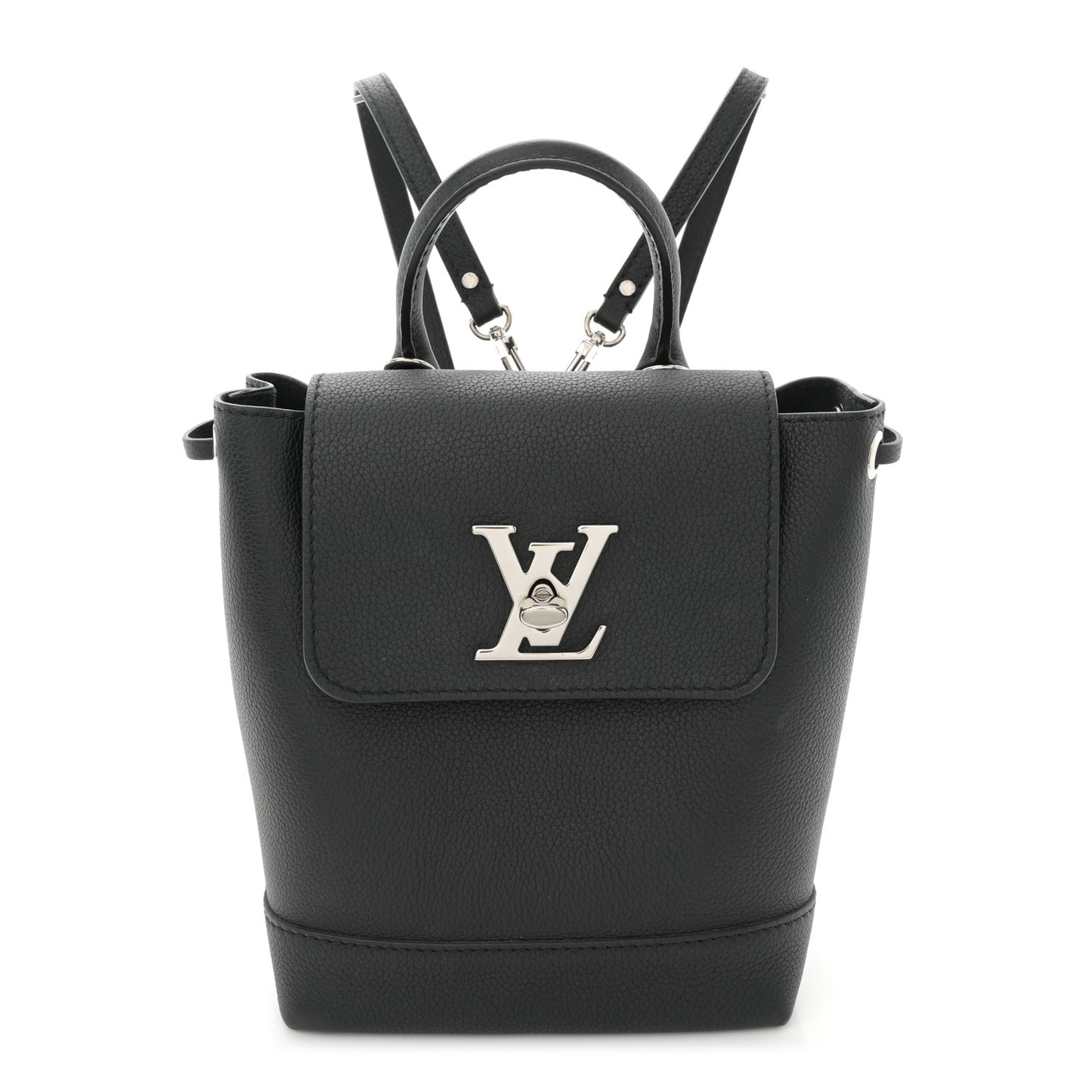 Calfskin Lockme Mini Backpack Black