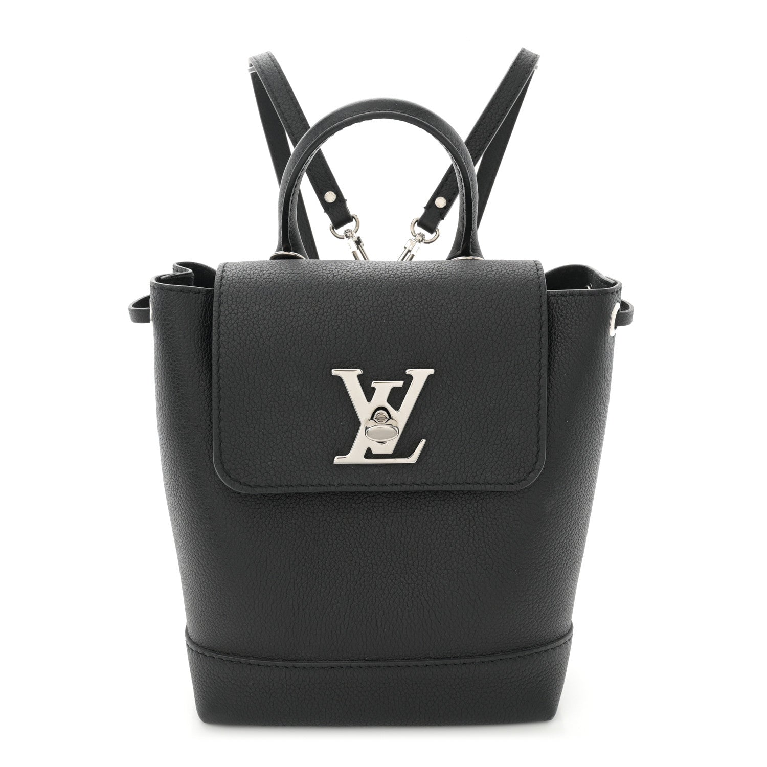 Louis Vuitton Calfskin Lockme Mini Backpack Black 1 of 11