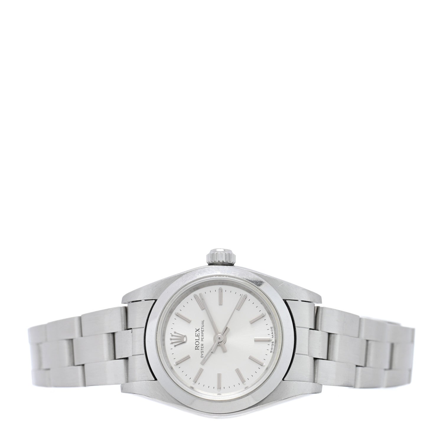 Rolex Stainless Steel 24mm Oyster Perpetual Watch Silver 76080 2 of 5