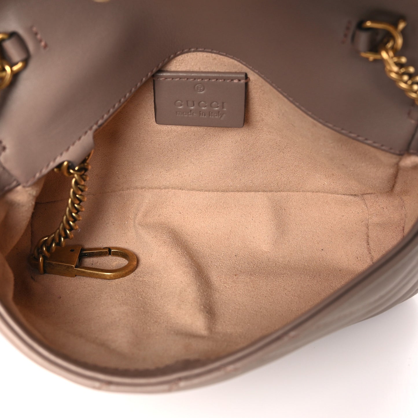 Calfskin Matelasse Super Mini GG Marmont Shoulder Bag Porcelain Rose