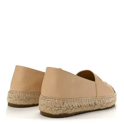 Chanel Lambskin CC Espadrilles 36 Beige Black 5 of 11
