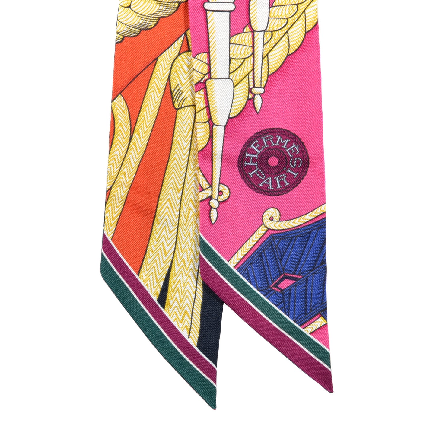 Silk Zouaves Et Dragons Twilly Rose Orange Multicolor