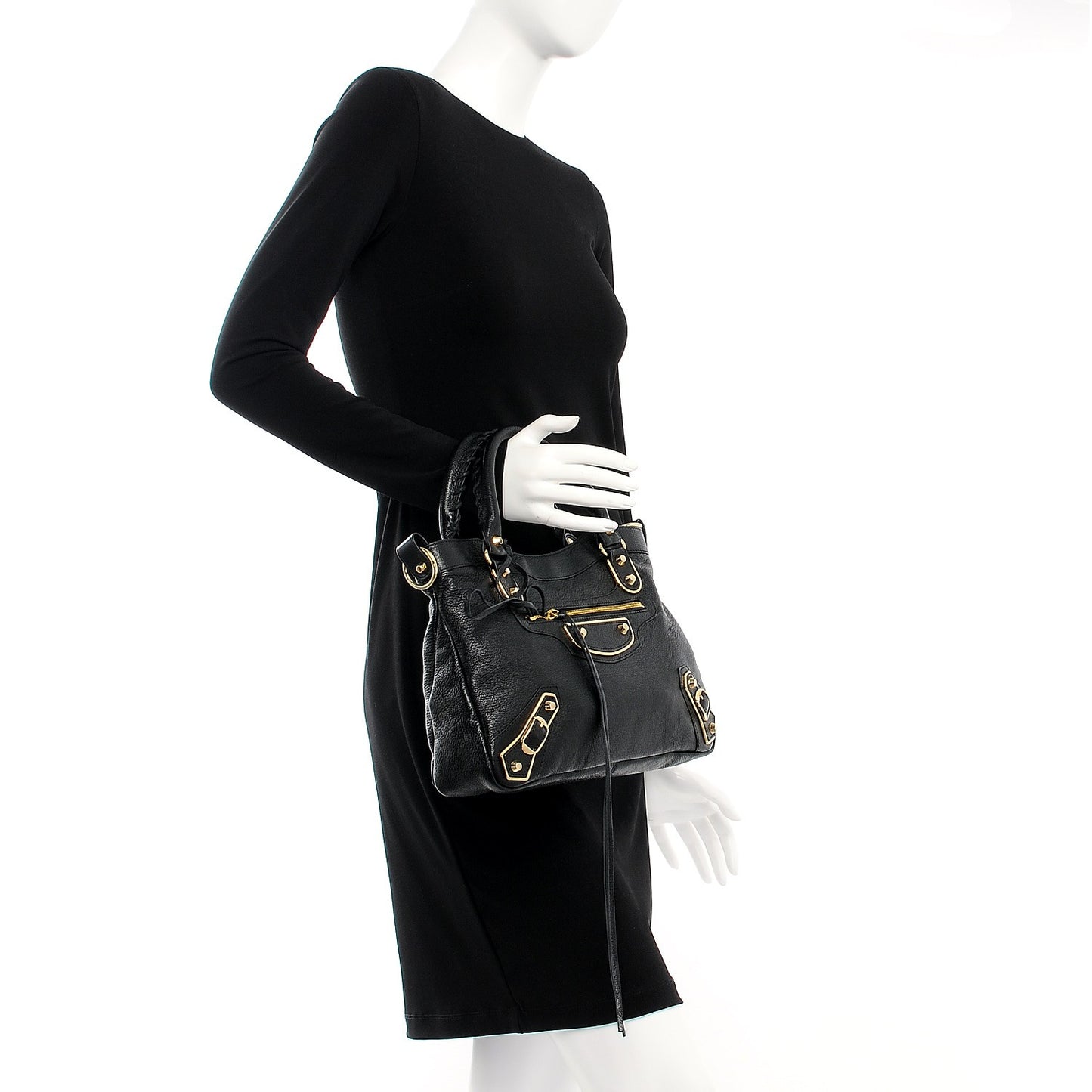 Chevre Gold Metallic Edge Hardware Town Black