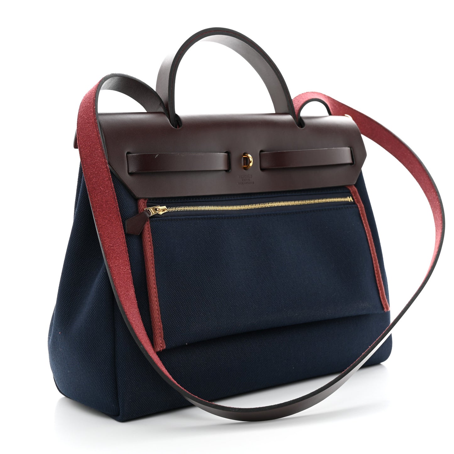 Toile Militaire Vache Hunter Herbag Zip Retourne 31 PM Rouge Sellier Bleu Marine