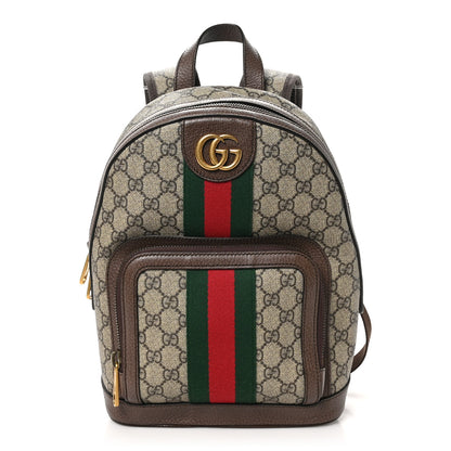 Gucci GG Supreme Monogram Calfskin Web Small Ophidia Day BackpacK Beige Ebony New Acero 1 of 11