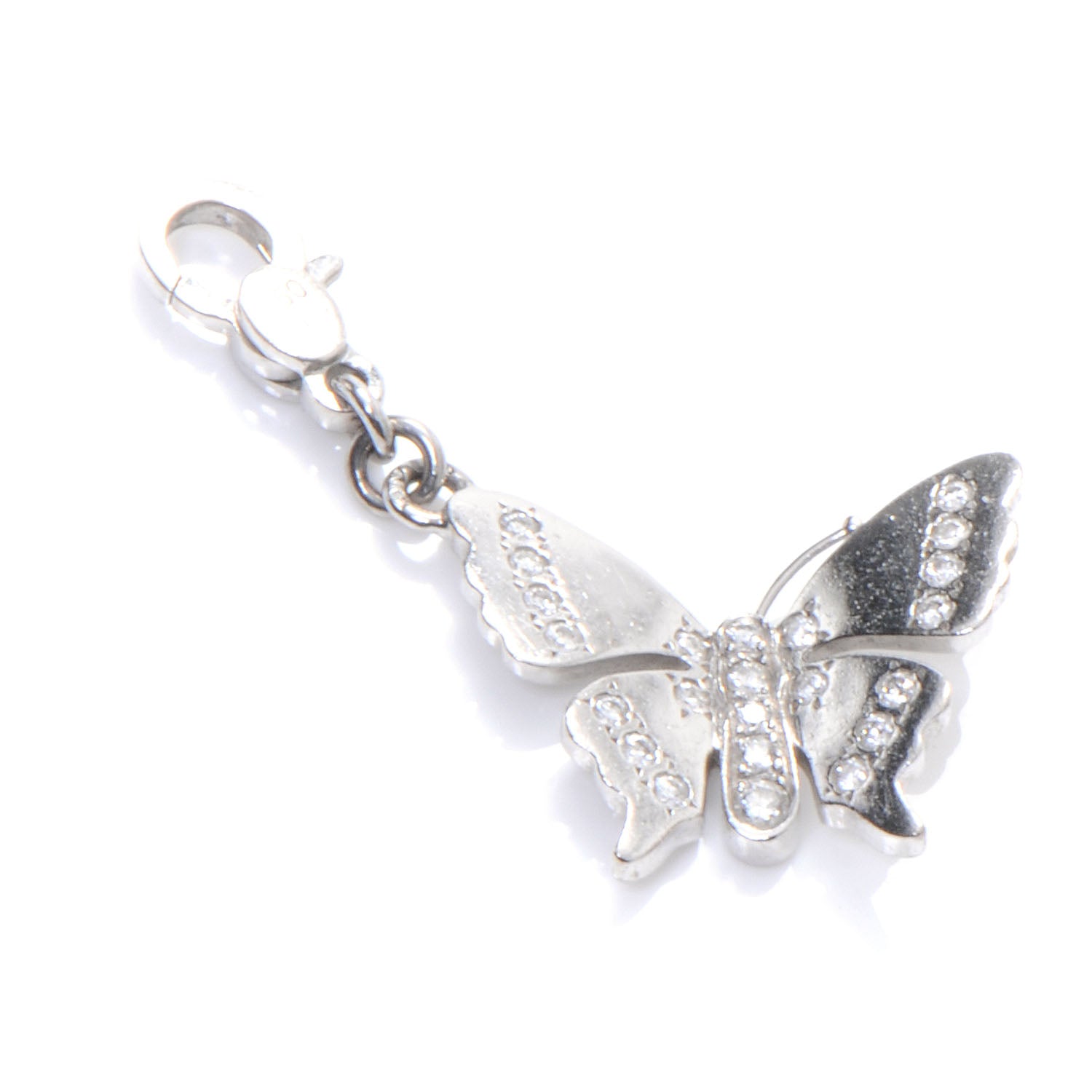 Louis Vuitton 18K White Gold Diamond Butterfly Charm Pendant 1 of 3
