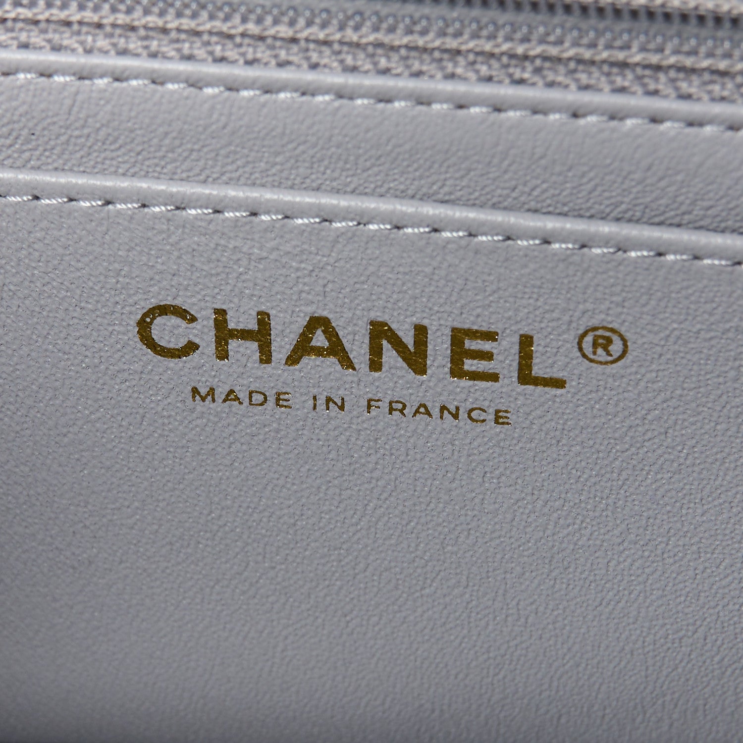 Chanel Lambskin Chevron Quilted Mini Rectangular Flap Grey 6 of 12