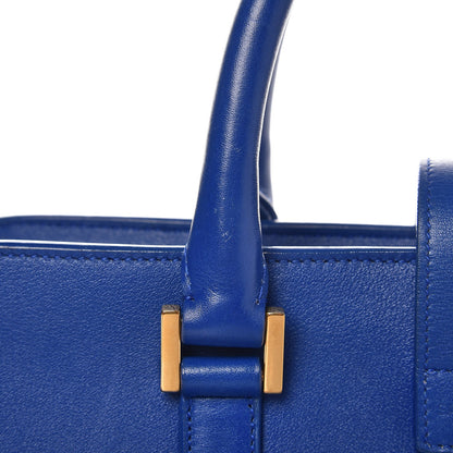 Saint Laurent Calfskin Small Monogram Cabas Blue Majorelle 10 of 11