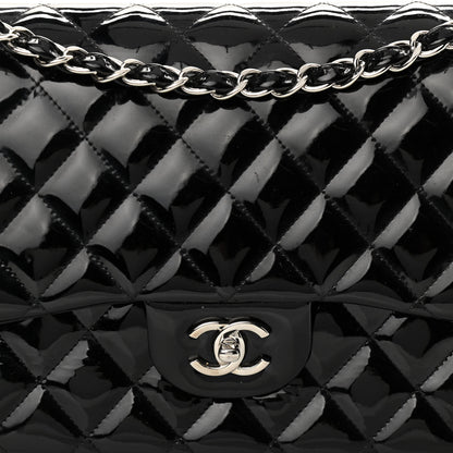 Chanel Patent Quilted Jumbo Double Flap Black 8 of 11