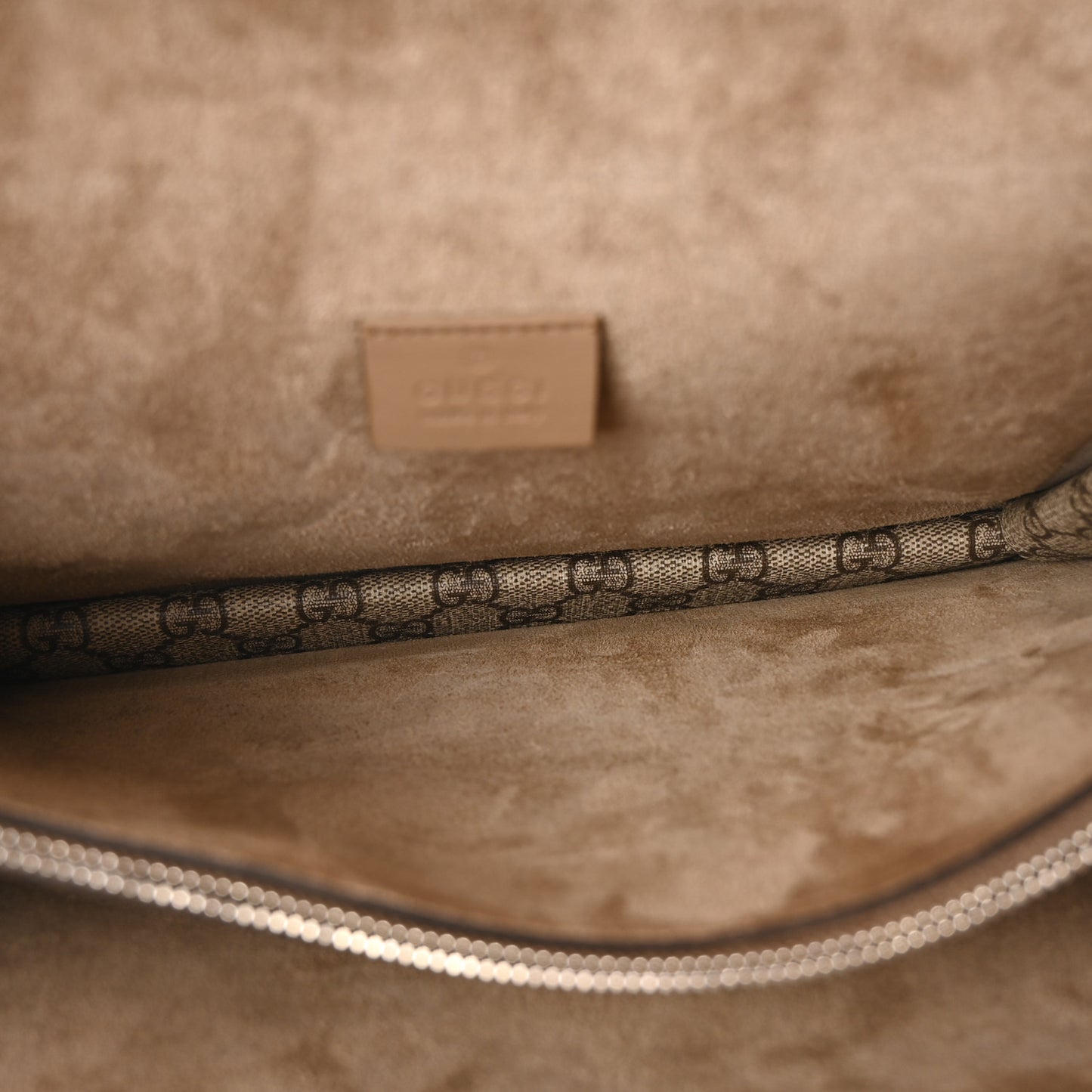 GG Supreme Monogram Embroidered Medium Dionysus Shoulder Bag Taupe