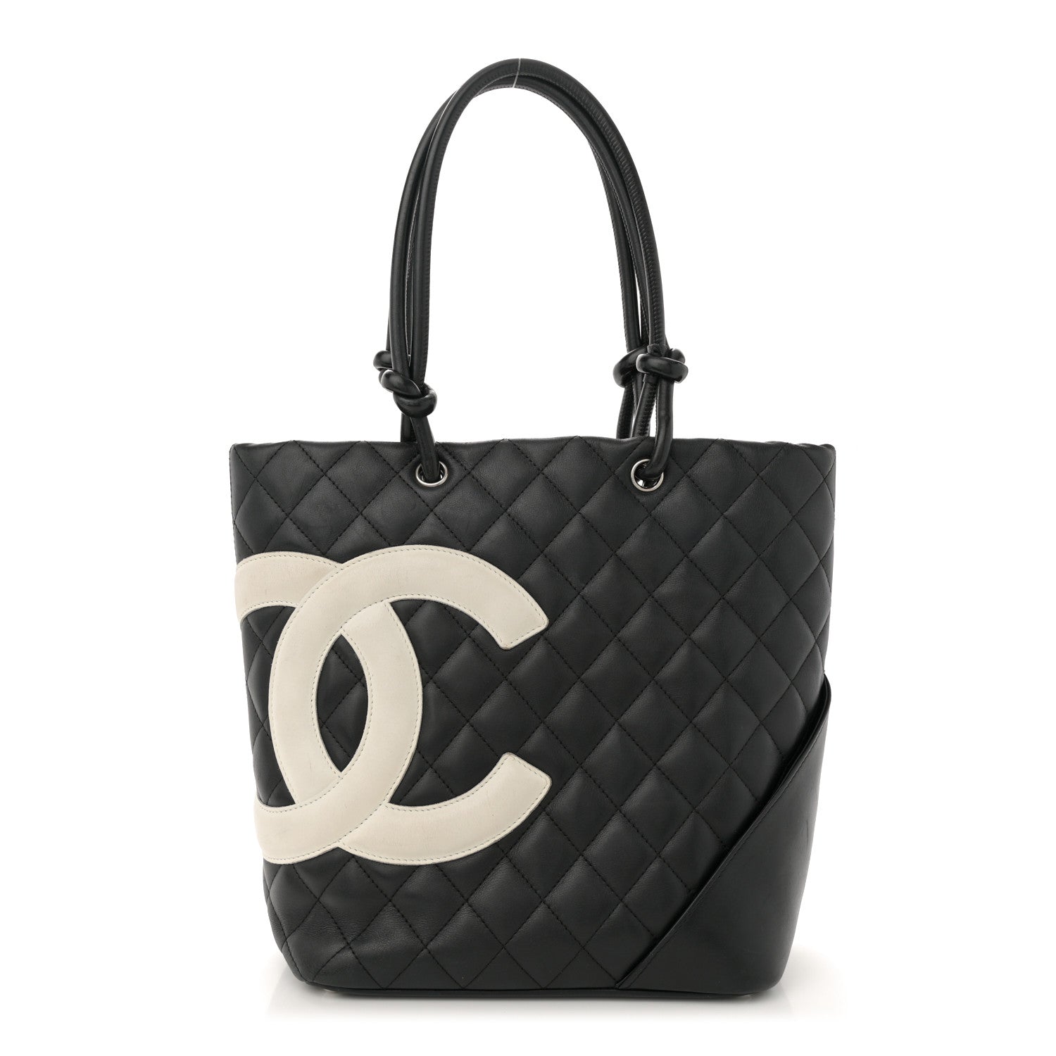 Chanel Calfskin Quilted Medium Cambon Tote Black White 1 of 13