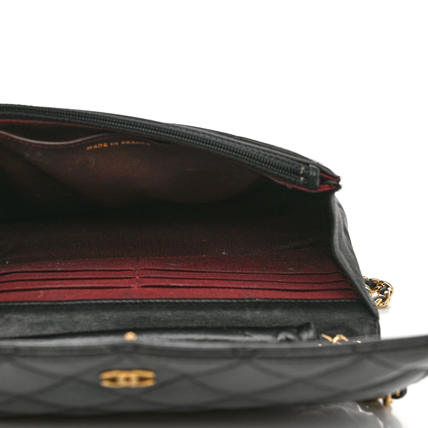 Chanel Lambskin Quilted Wallet On Chain WOC Black 5 of 13