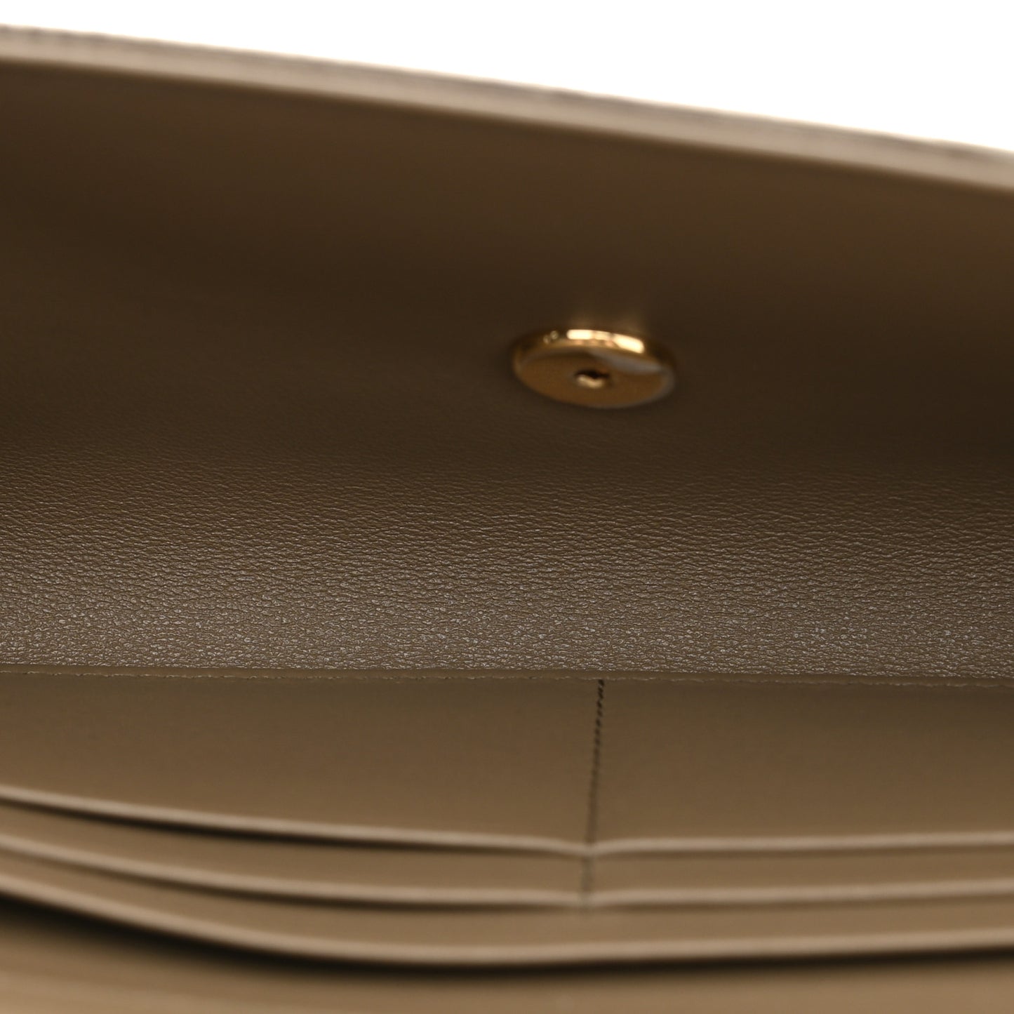 Calfskin Lizard Embossed Top Handle Long Clutch With Chain Dark Khaki