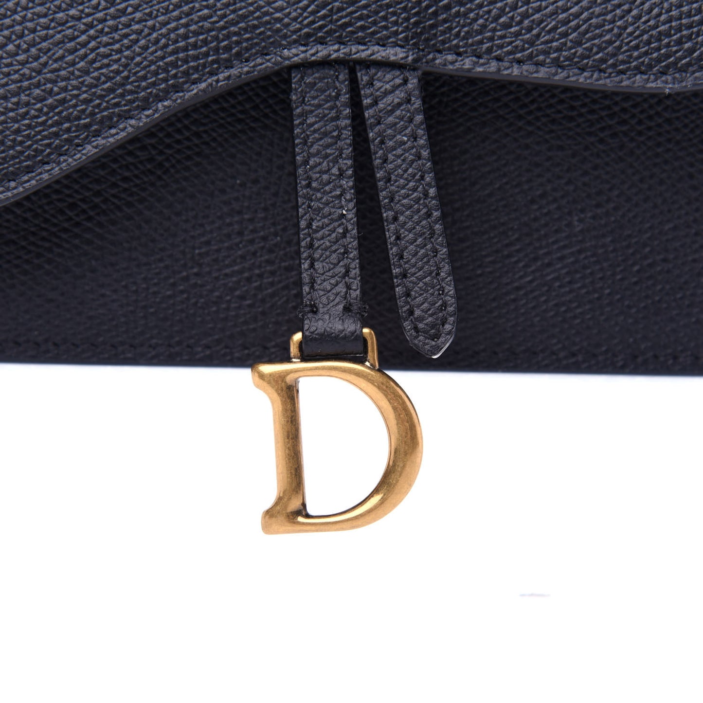 Grained Calfskin Saddle Belt Bag Black