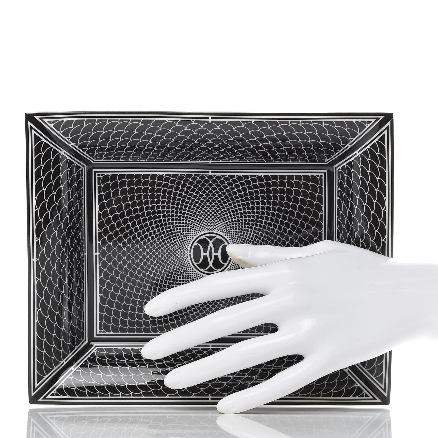 Hermes Porcelain H Deco Change Tray Black 2 of 7