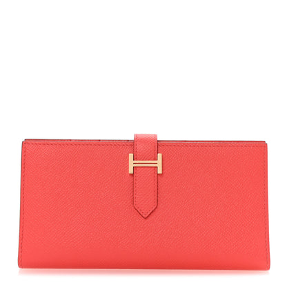 Hermes Epsom Bearn Gusset Wallet Flamingo 1 of 8