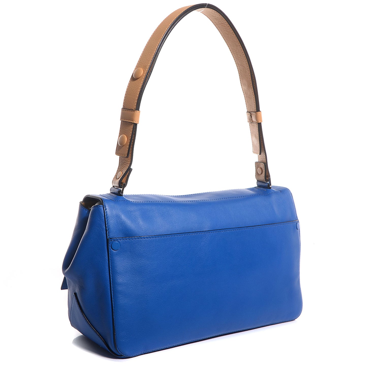 Leather Double Sided PS Courier Bag Blue Honey