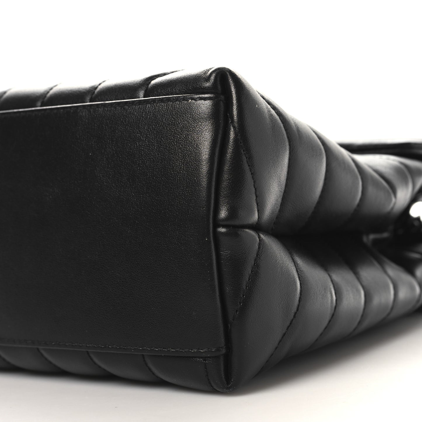 Calfskin Y Quilted Monogram Monochrome Medium Loulou Chain Satchel Black
