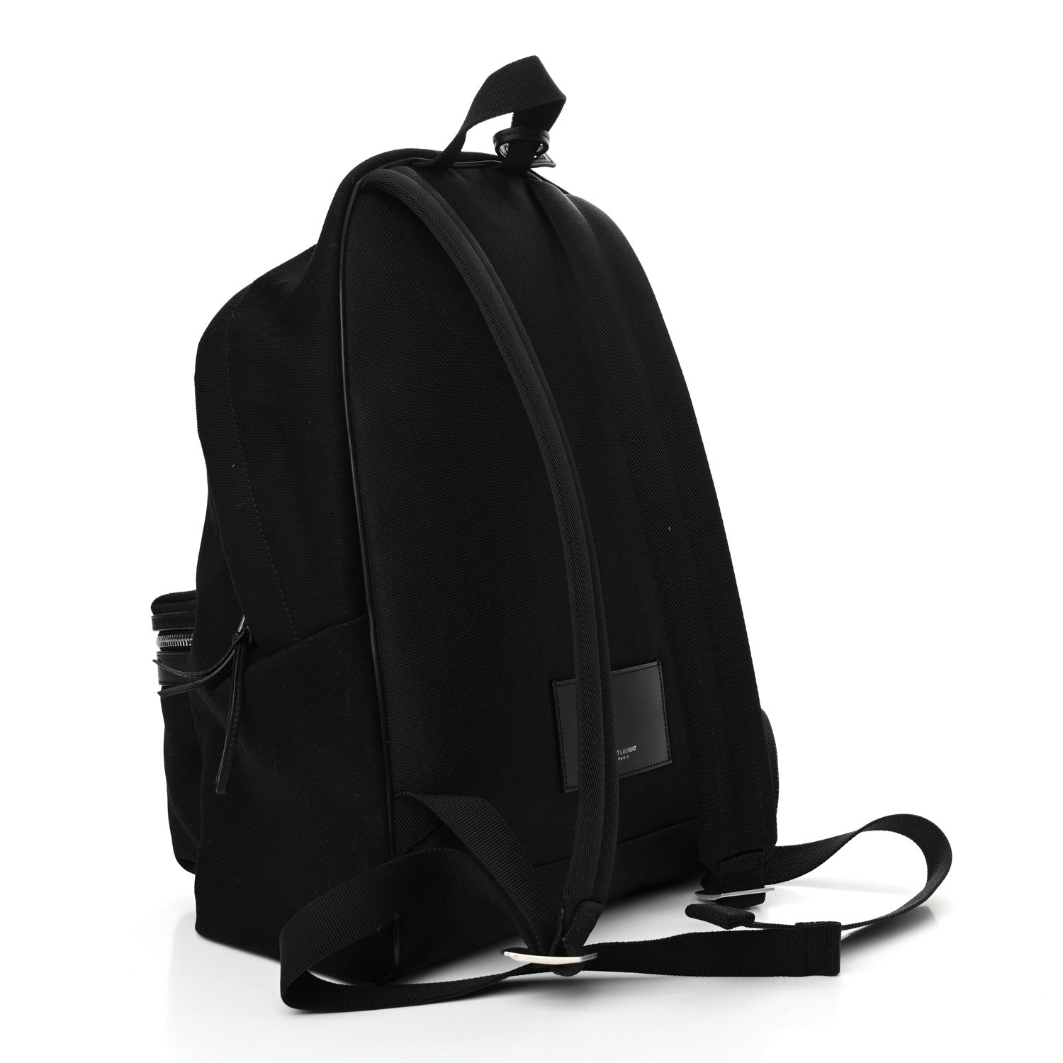 Saint Laurent Canvas Signature Embroidered City Backpack Black 3 of 10