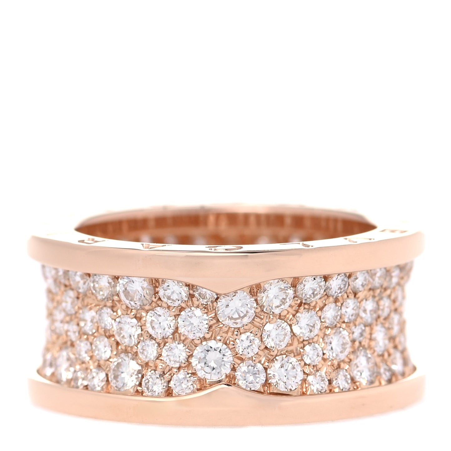 18K Rose Gold Diamond B.Zero1 Pave Ring 54 6.75