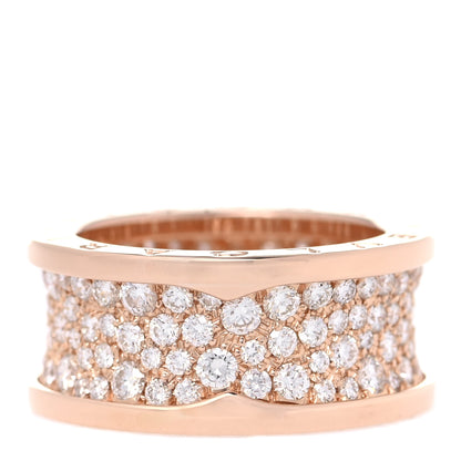Bulgari 18K Rose Gold Diamond B.Zero1 Pave Ring 54 6.75 1 of 7