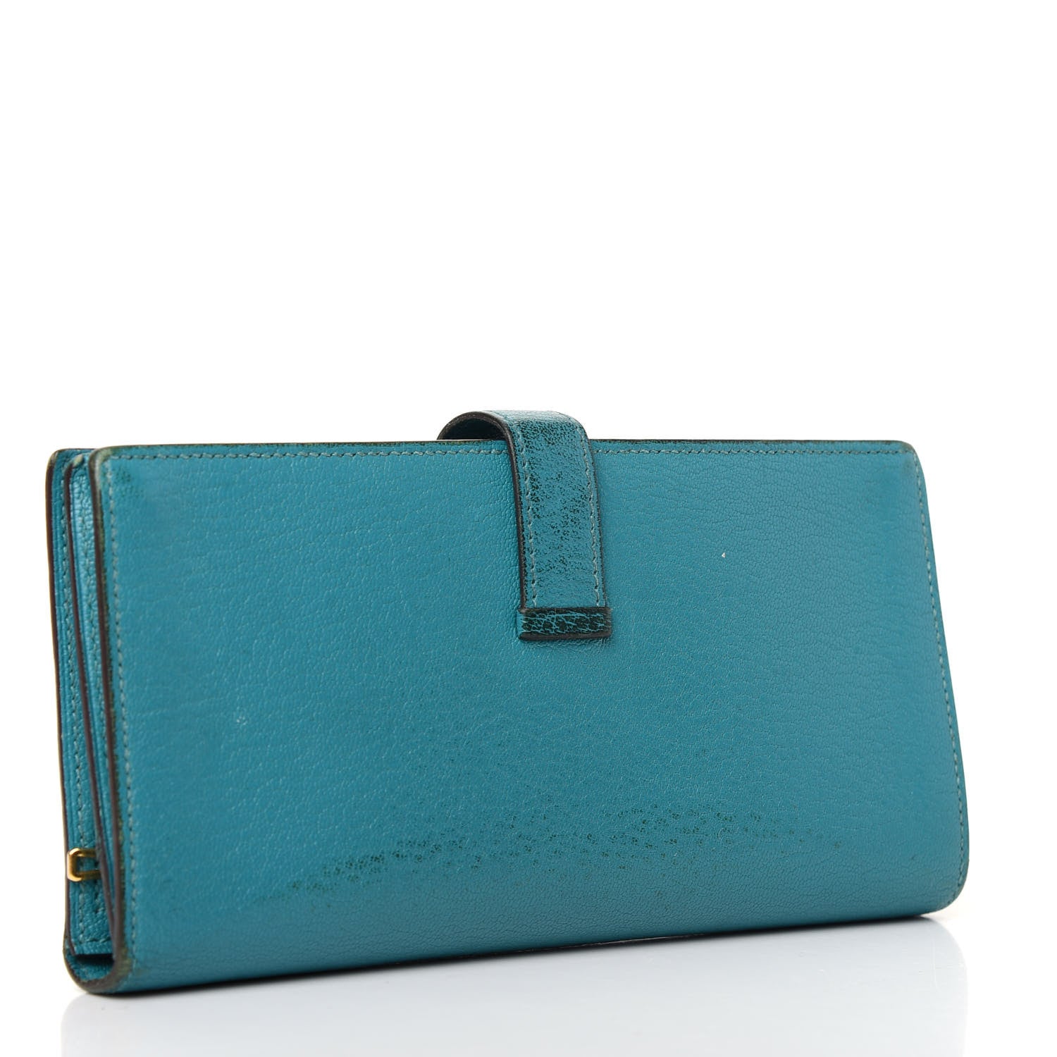 Hermes Chevre Mysore Bearn Gusset Wallet Bleu Paon 3 of 6