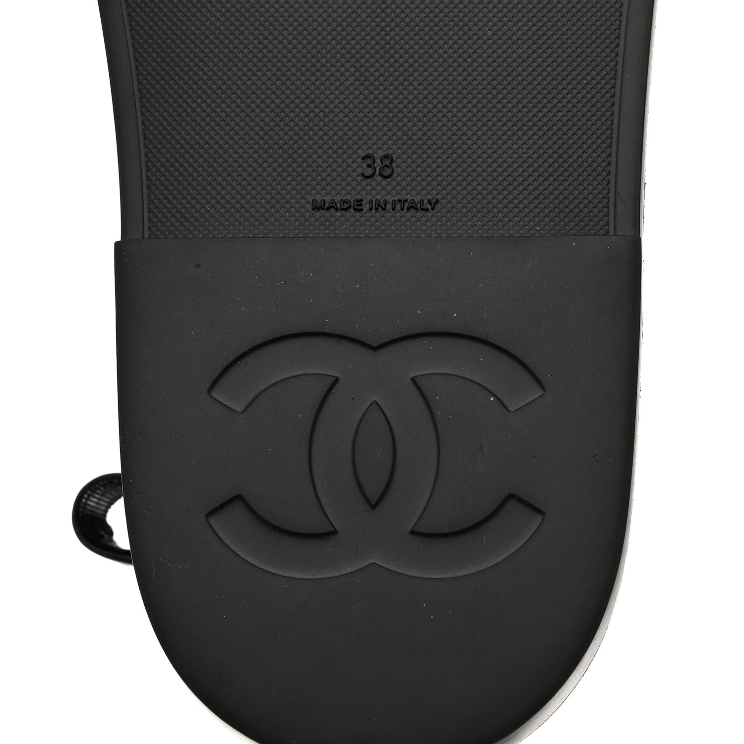Chanel Rubber CC Dad Sandals 38 Black 8 of 9