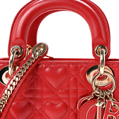 Christian Dior Calfskin Cannage Dioramour Mini Lady Dior Bag Bright Red 7 of 10