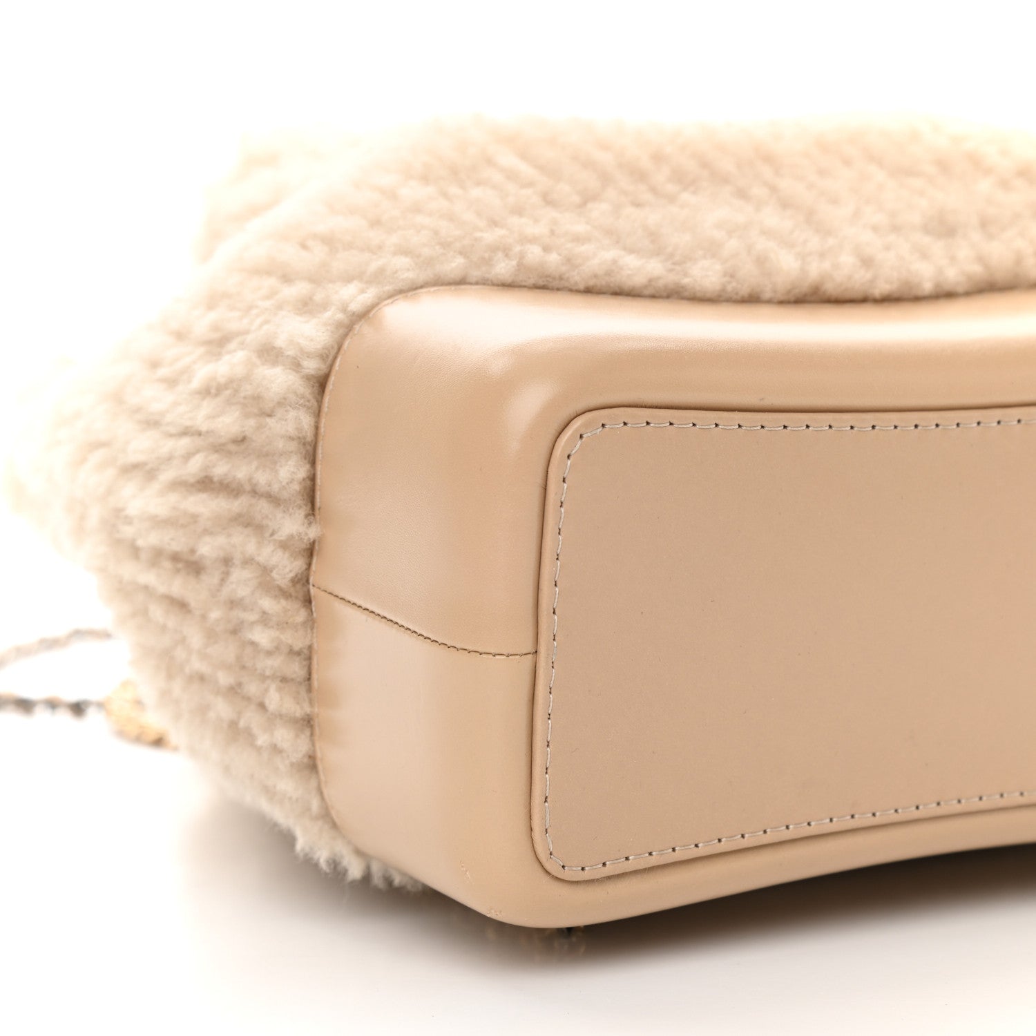 Chanel Shearling Small Gabrielle Backpack Dark Beige 9 of 10