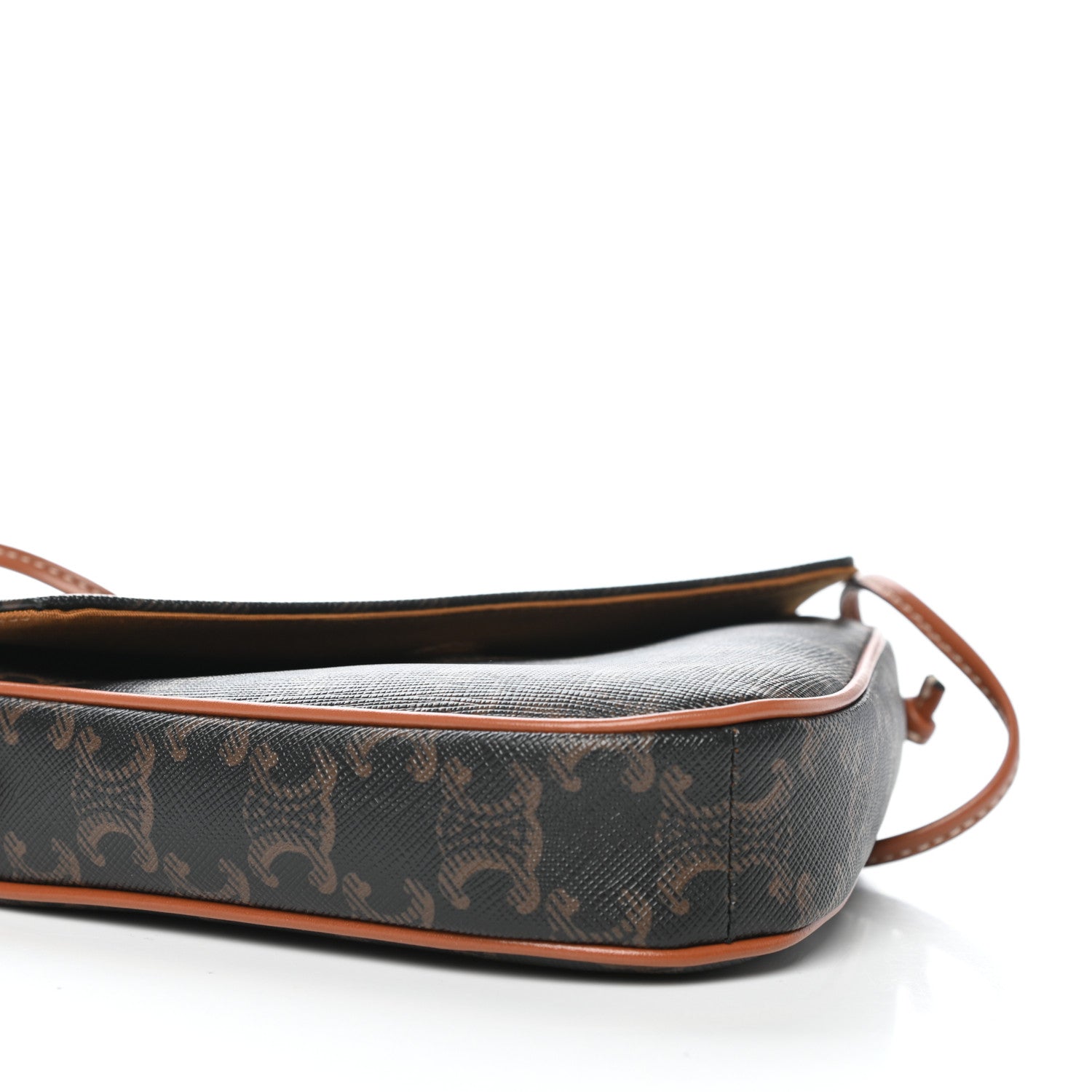 Celine Triomphe Canvas Triangle Crossbody Bag Tan 8 of 11