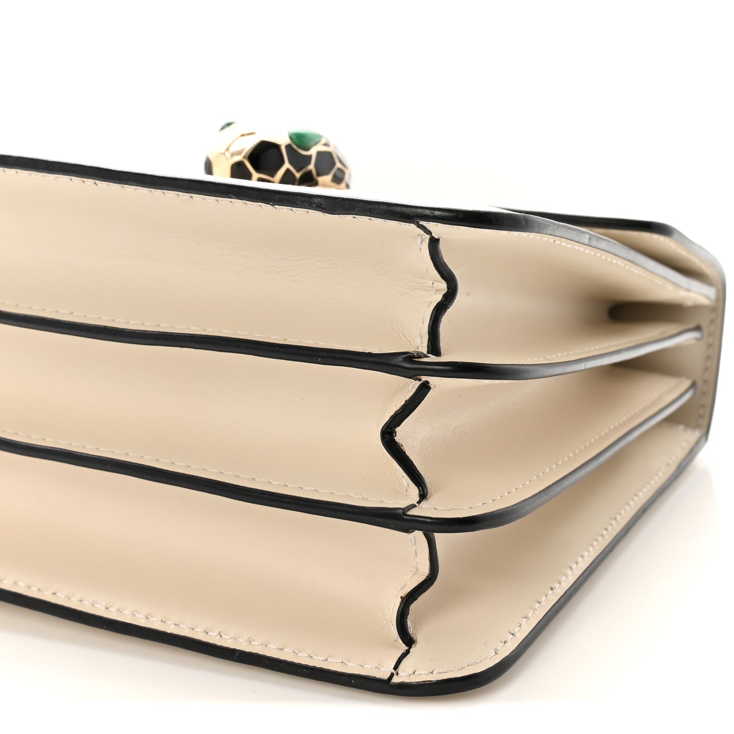 Calfskin Serpenti Forever Top Handle White