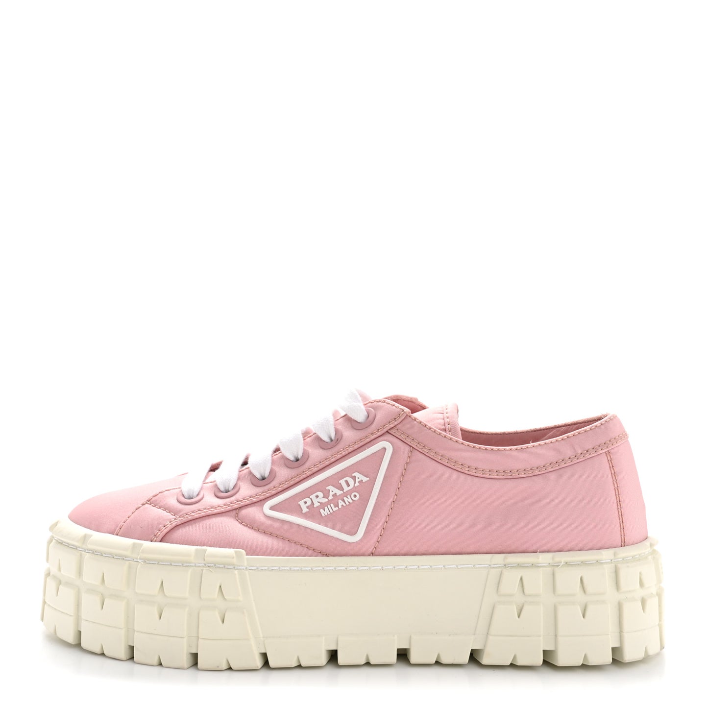Re-Nylon Gabardine Triangle Logo Double Wheel 50mm Sneakers 38 Alabastro